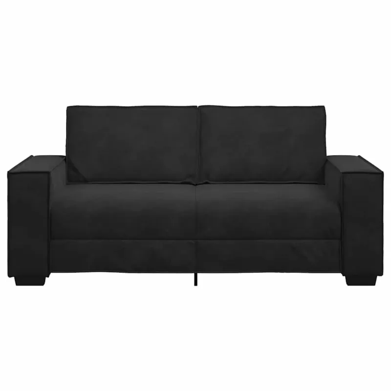 Dvivietė sofa, juoda, 180x78x84 cm, aksominė