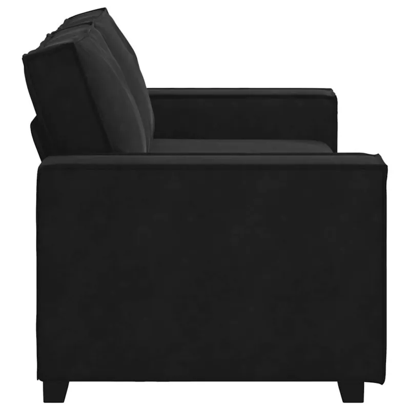 Dvivietė sofa, juoda, 180x78x84 cm, aksominė