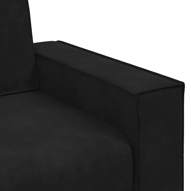 Dvivietė sofa, juoda, 180x78x84 cm, aksominė