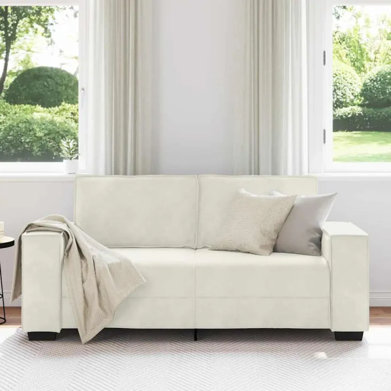 Dvivietė sofa, kreminės spalvos, 180x78x84 cm, aksominė