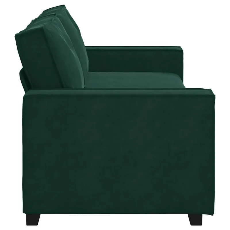 Trivietė sofa, tamsiai žalia, 220x78x84 cm, aksomas