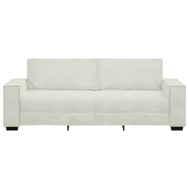 Trivietė sofa, kreminės spalvos, 220x78x84 cm, aksomas