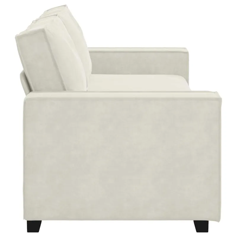 Trivietė sofa, kreminės spalvos, 220x78x84 cm, aksomas