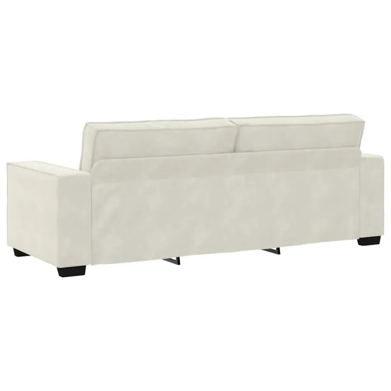 Trivietė sofa, kreminės spalvos, 220x78x84 cm, aksomas