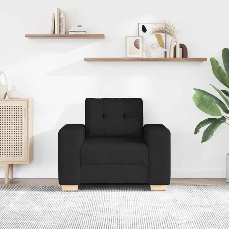 Sofa-kėdė, juoda, 100x78x80 cm, audinys