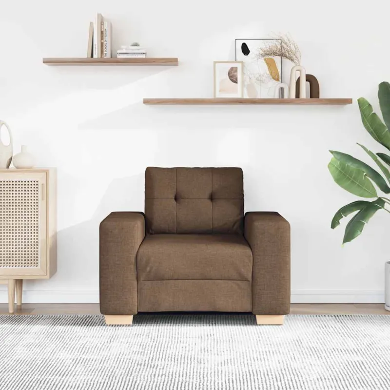 Sofa-kėdė, ruda, 100x78x80 cm, audinys