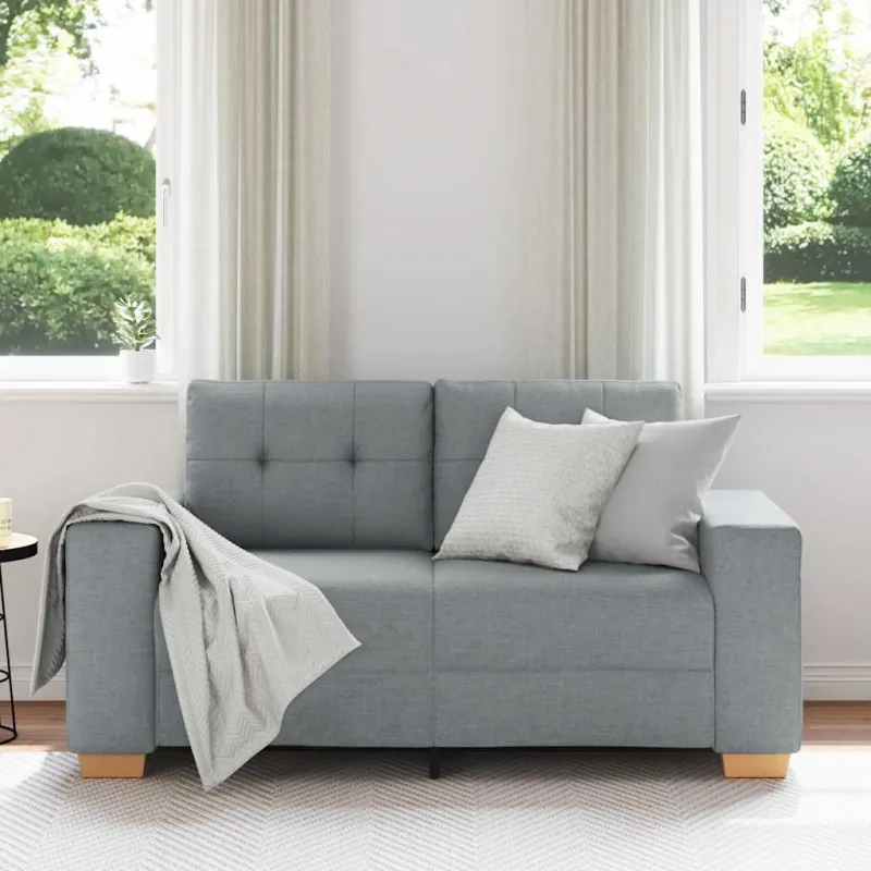 Dvivietė sofa, šviesiai pilka, 160x77x82 cm, audinys