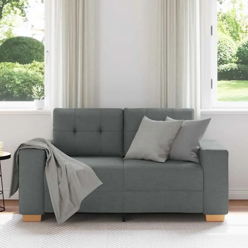 Dvivietė sofa, tamsiai pilka, 160x77x82 cm, audinys