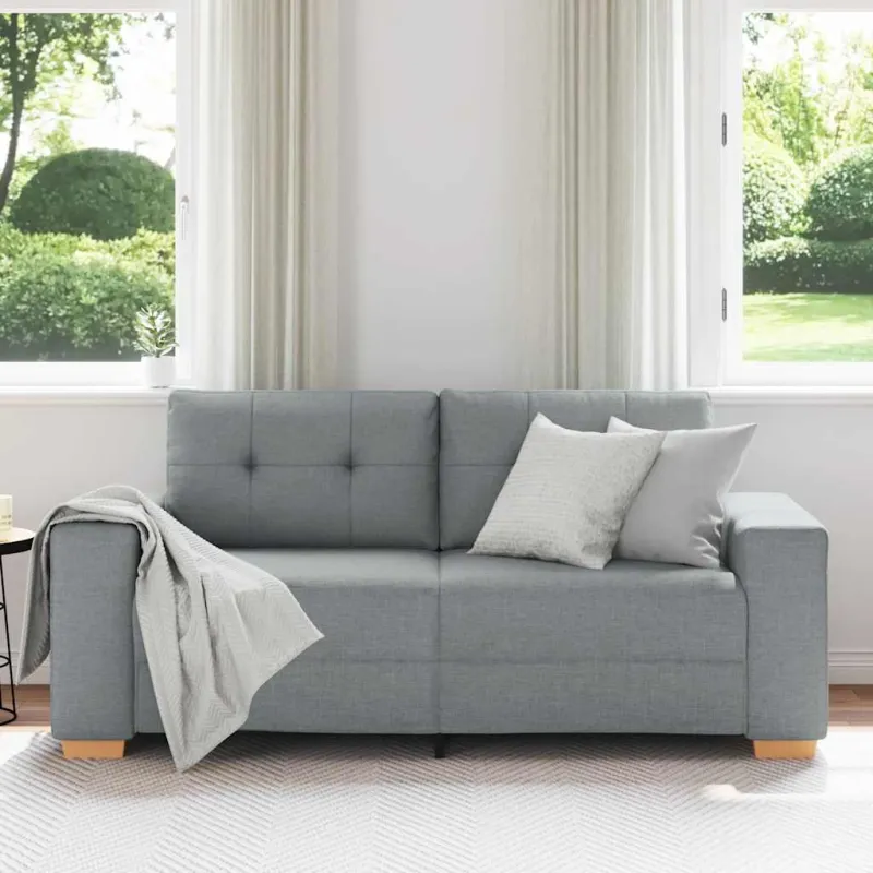 Dvivietė sofa, šviesiai pilka, 180x77x82 cm, audinys
