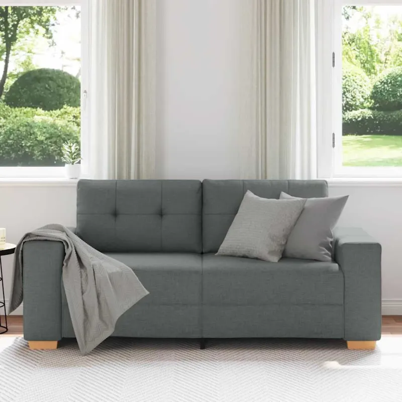 Dvivietė sofa, tamsiai pilka, 180x77x82 cm, audinys