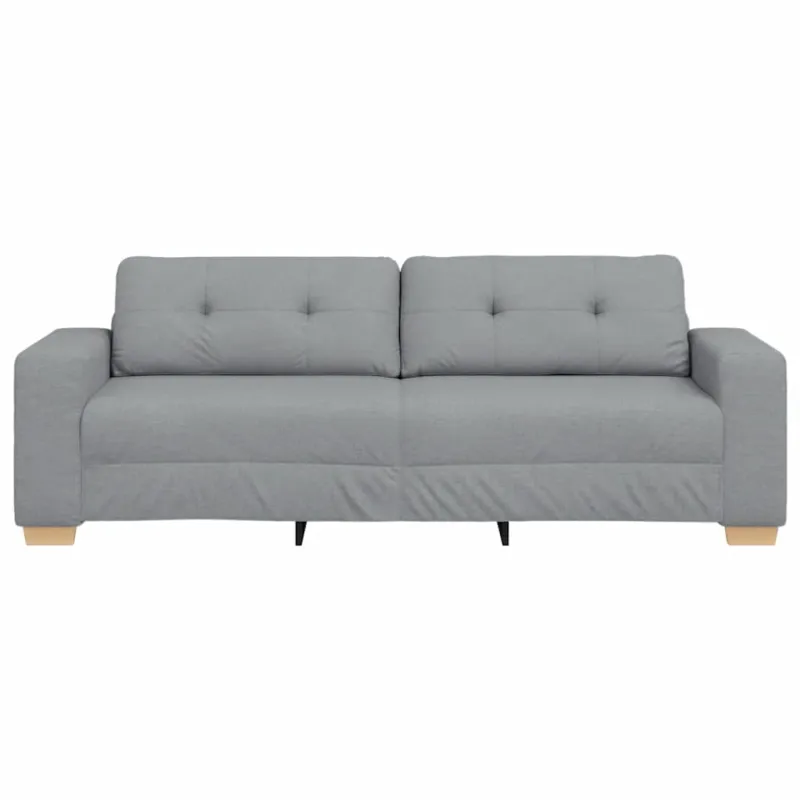 Trivietė sofa, šviesiai pilka, 220x78x80 cm, audinys