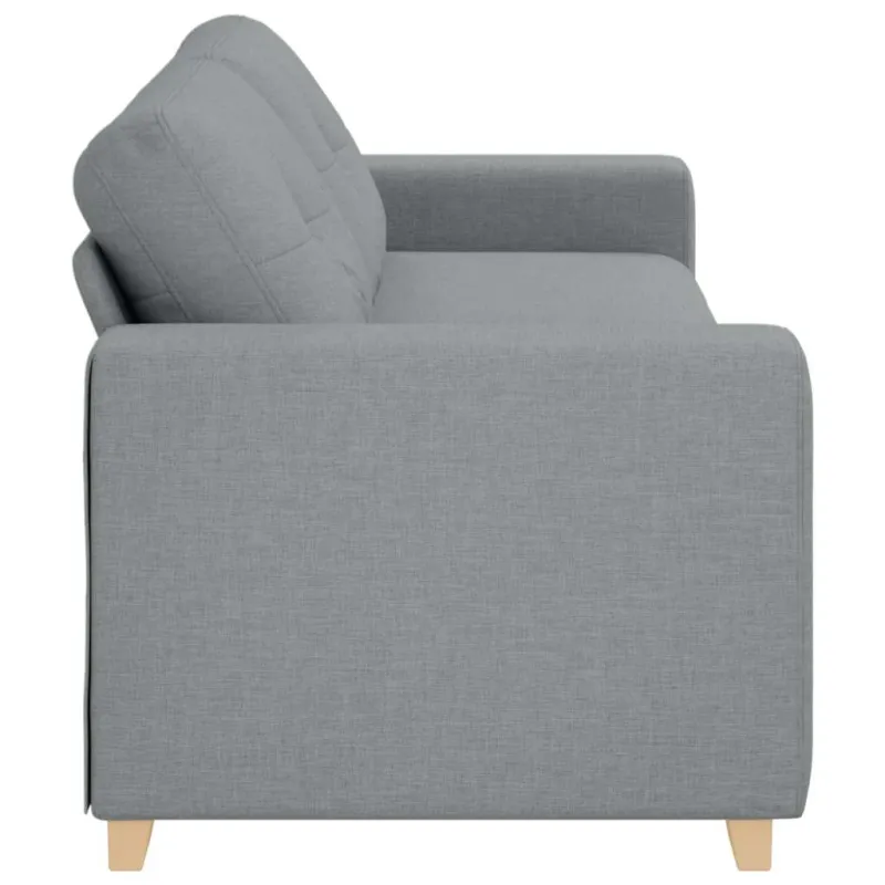 Trivietė sofa, šviesiai pilka, 220x78x80 cm, audinys