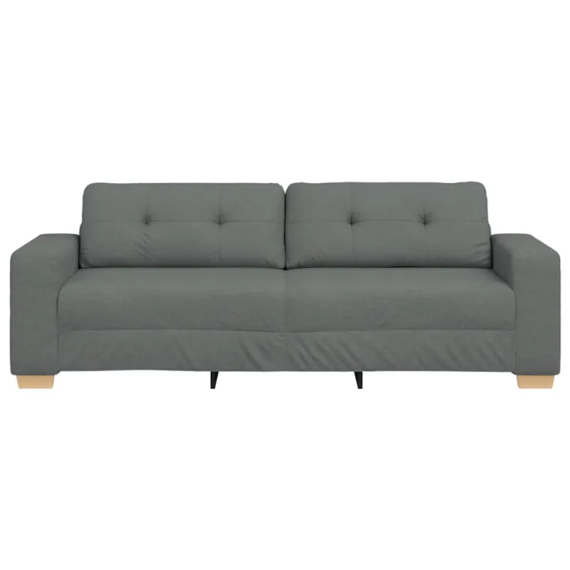 Trivietė sofa, tamsiai pilka, 220x78x80 cm, audinys
