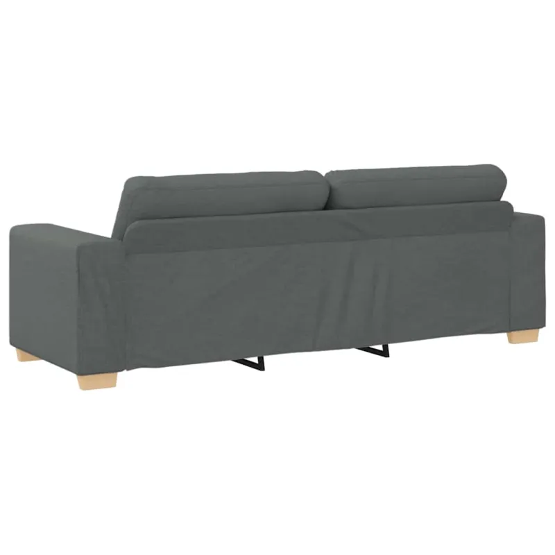 Trivietė sofa, tamsiai pilka, 220x78x80 cm, audinys