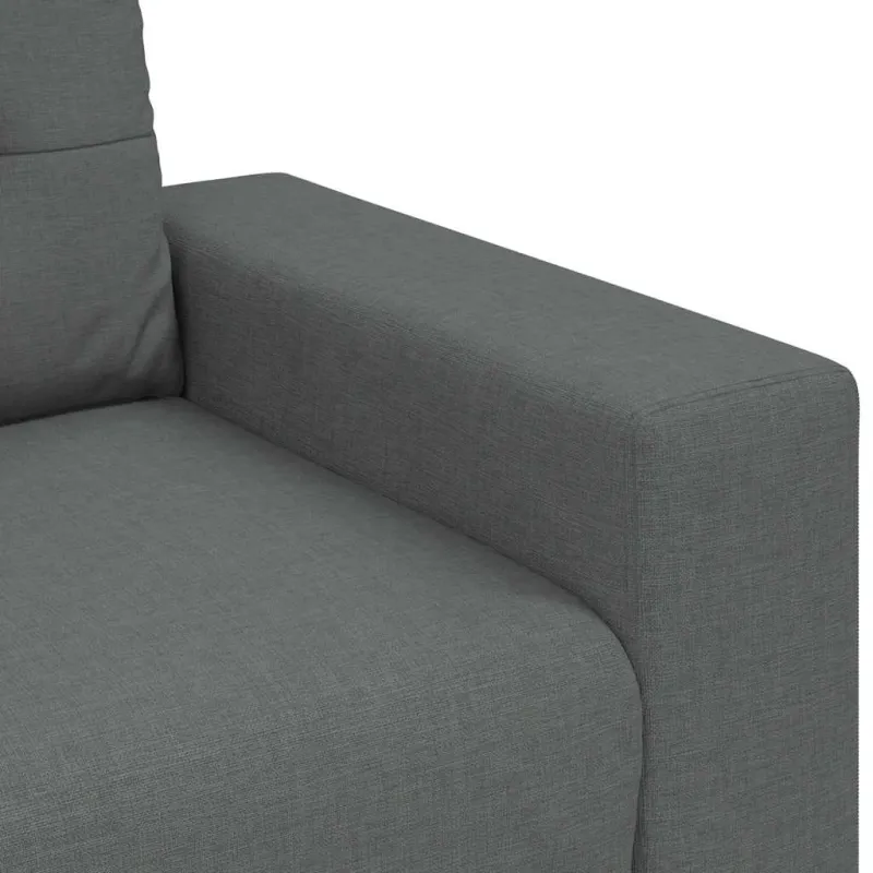 Trivietė sofa, tamsiai pilka, 220x78x80 cm, audinys