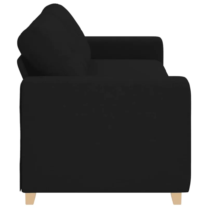 Trivietė sofa, juoda, 220x78x80 cm, audinys