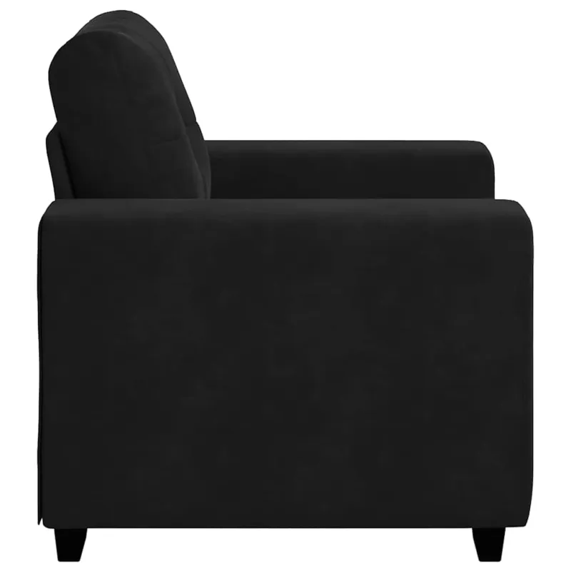 Sofa-kėdė, juoda, 100x78x80 cm, aksomas