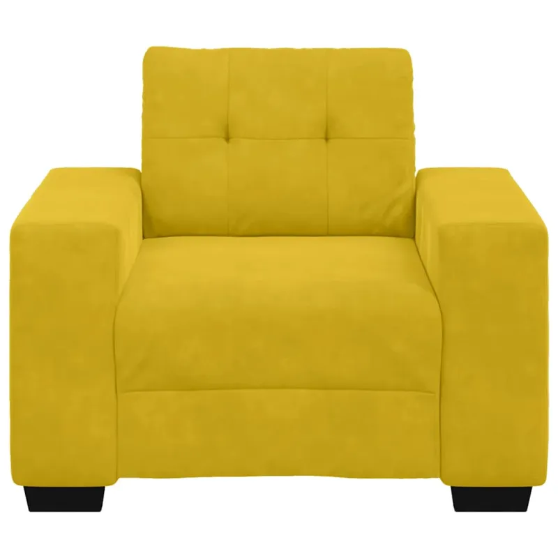 Sofa-kėdė, geltona, 100x78x80 cm, aksomas