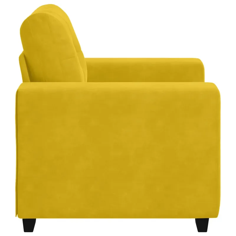 Sofa-kėdė, geltona, 100x78x80 cm, aksomas