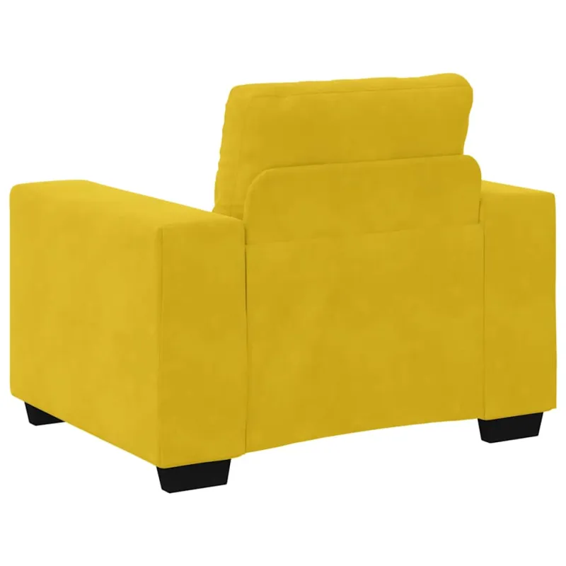 Sofa-kėdė, geltona, 100x78x80 cm, aksomas