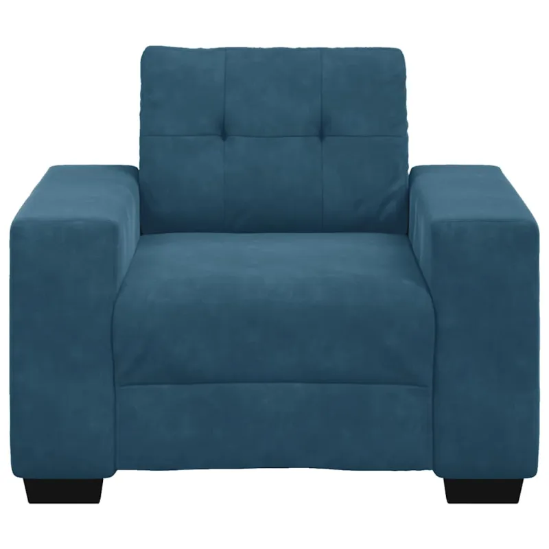 Sofa-kėdė, mėlyna, 100x78x80 cm, aksomas