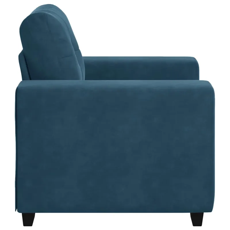 Sofa-kėdė, mėlyna, 100x78x80 cm, aksomas