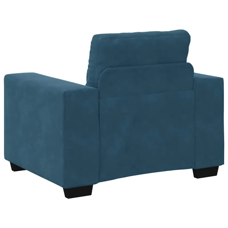 Sofa-kėdė, mėlyna, 100x78x80 cm, aksomas