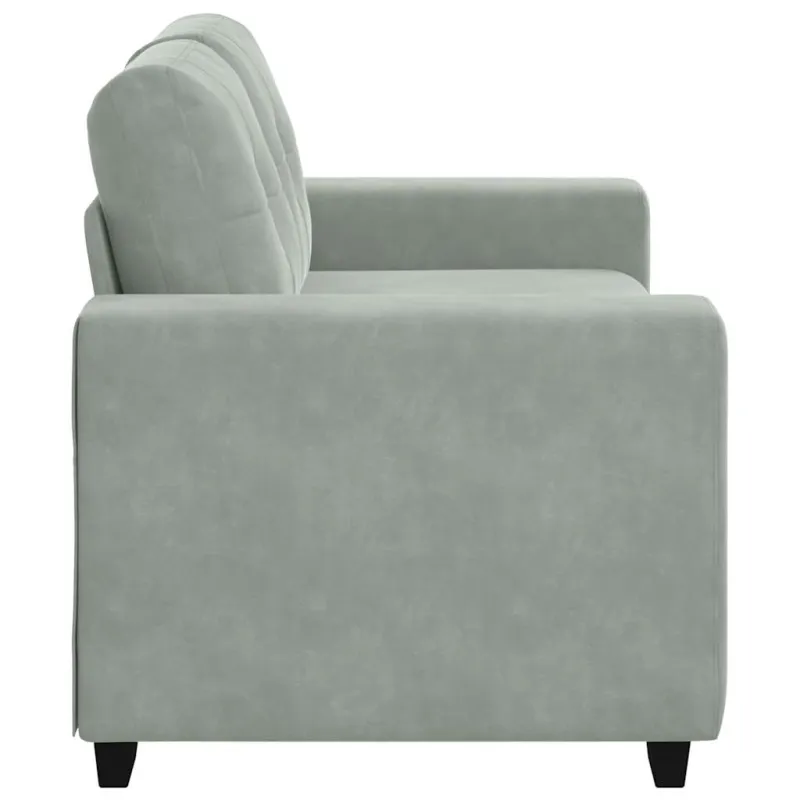 Dvivietė sofa, šviesiai pilka, 160x77x82 cm, aksomas
