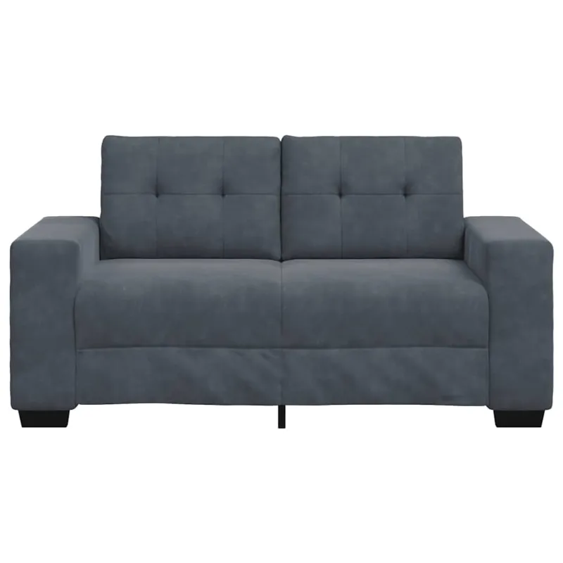 Dvivietė sofa, tamsiai pilka, 160x77x82 cm, aksomas