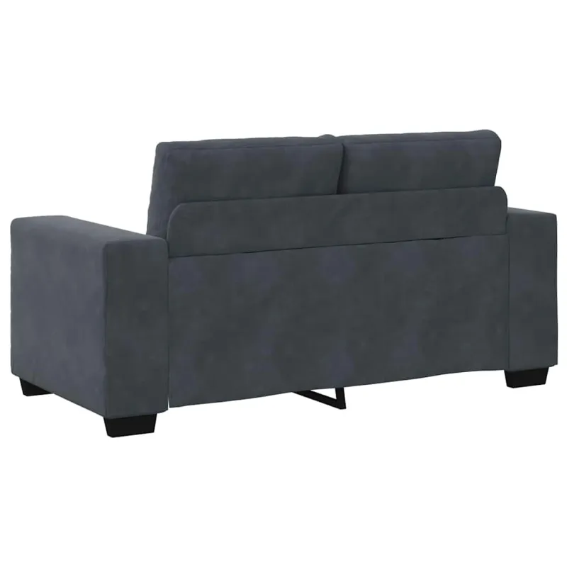 Dvivietė sofa, tamsiai pilka, 160x77x82 cm, aksomas