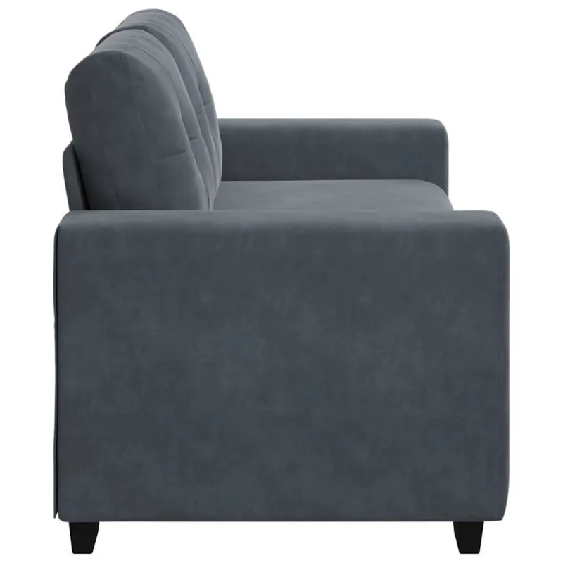 Dvivietė sofa, tamsiai pilka, 180x77x82 cm, aksomas