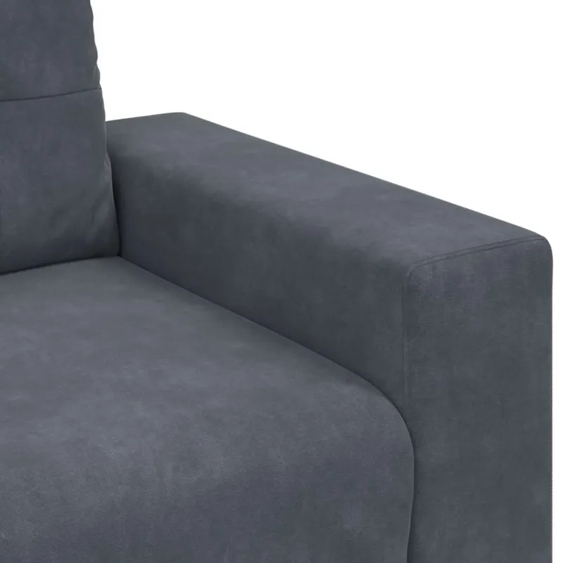 Dvivietė sofa, tamsiai pilka, 180x77x82 cm, aksomas