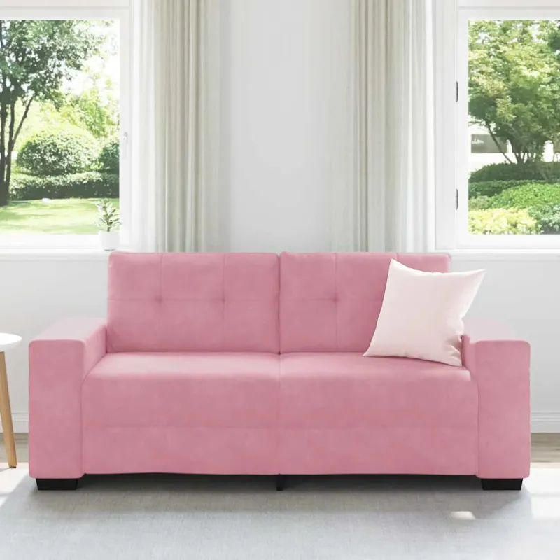 Dvivietė sofa, rožinė, 180x77x82 cm, aksomas