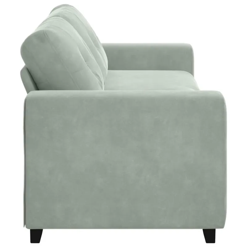 Trivietė sofa, šviesiai pilka, 220x78x80 cm, aksomas