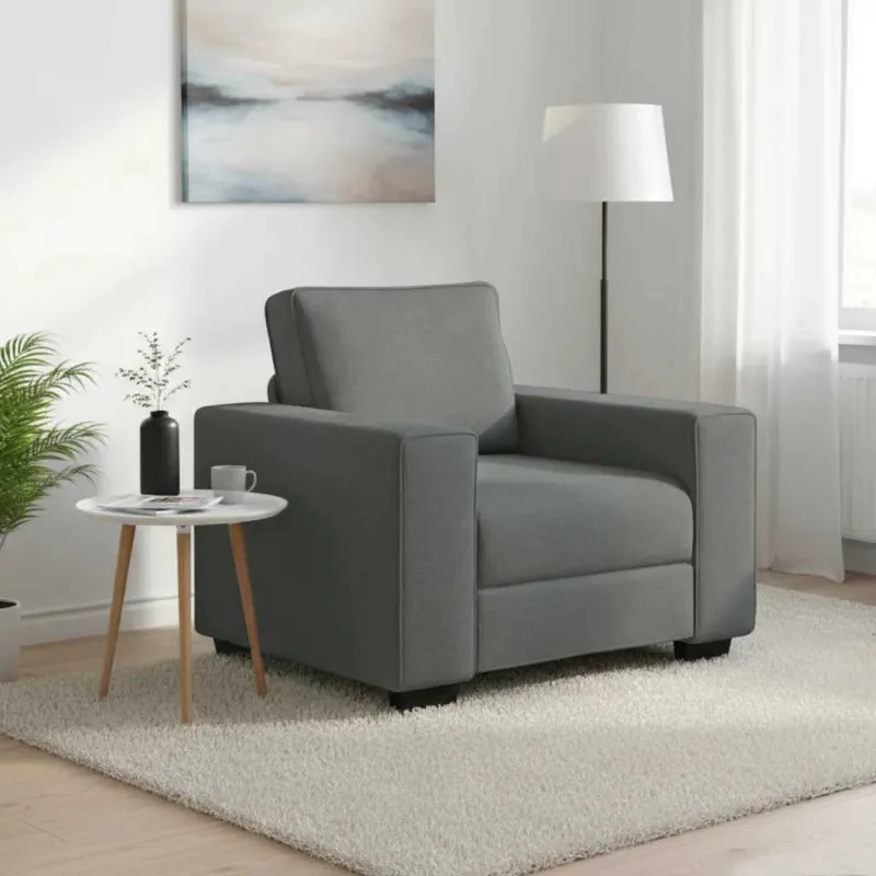 Sofa-kėdė, tamsiai pilka, 100x77x82 cm, audinys