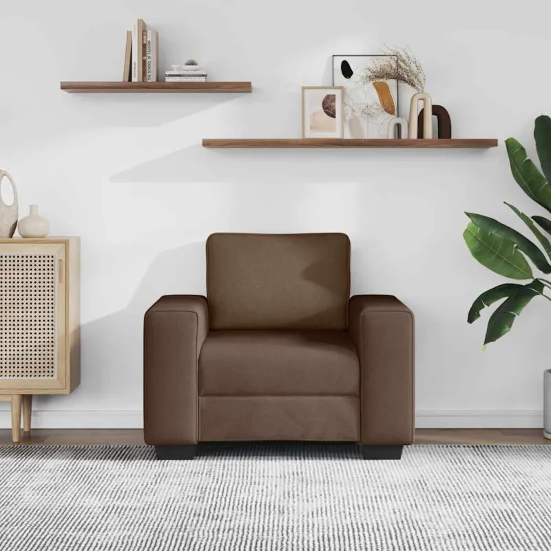 Sofa-kėdė, ruda, 100x77x82 cm, audinys
