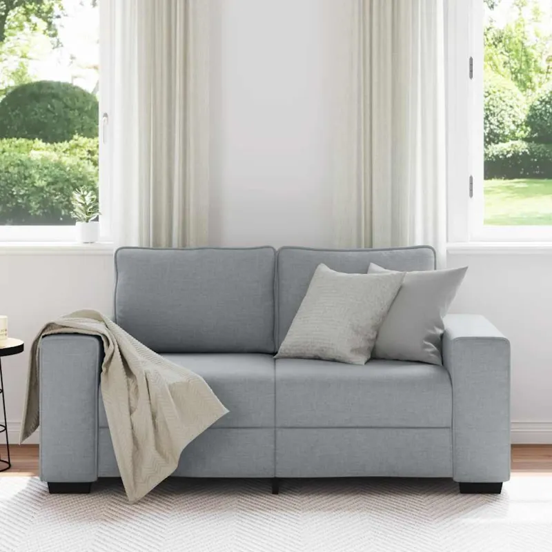 Dvivietė sofa, šviesiai pilka, 160x77x82 cm, audinys