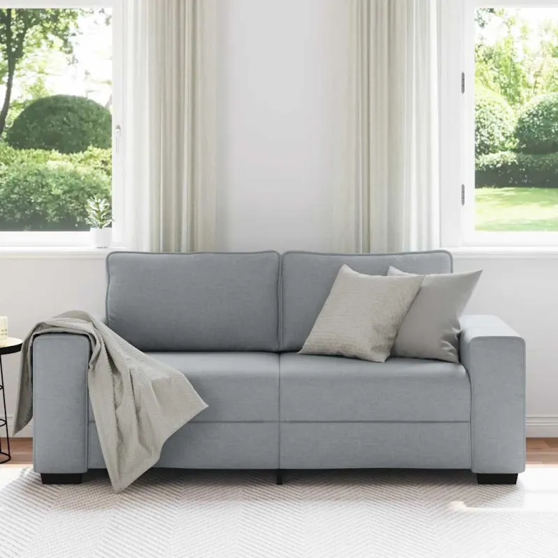 Dvivietė sofa, šviesiai pilka, 180x77x82 cm, audinys