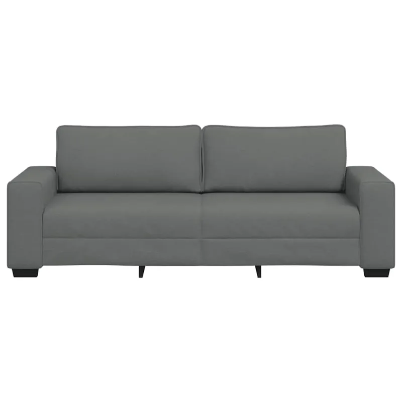 Trivietė sofa, tamsiai pilka, 220x77x82 cm, audinys