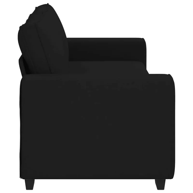 Trivietė sofa, juoda, 220x77x82 cm, audinys