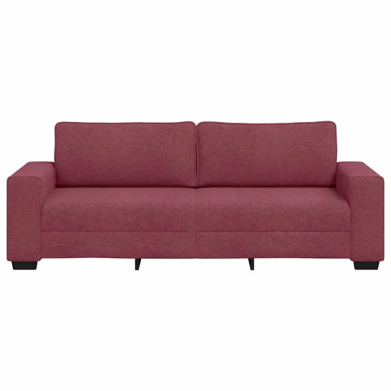 Trivietė sofa, vyno raudonumo, 220x77x82 cm, audinys