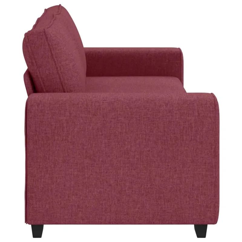 Trivietė sofa, vyno raudonumo, 220x77x82 cm, audinys
