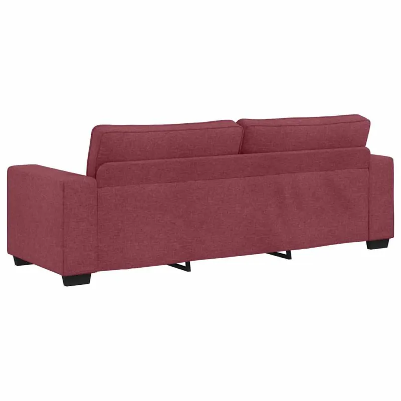 Trivietė sofa, vyno raudonumo, 220x77x82 cm, audinys