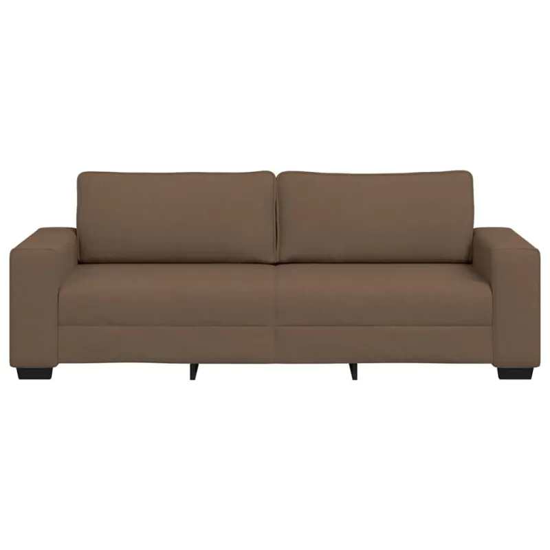 Trivietė sofa, ruda, 220x77x82 cm, audinys