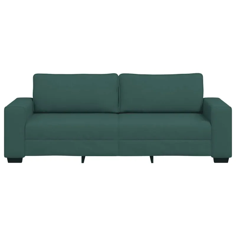 Trivietė sofa, tamsiai žalia, 220x77x82 cm, audinys