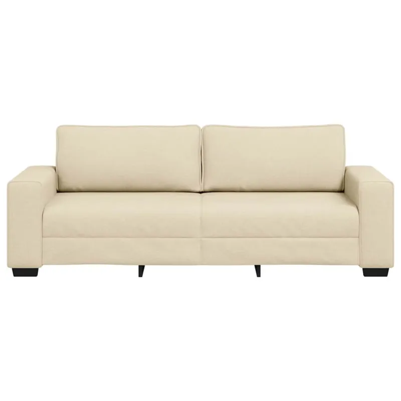 Trivietė sofa, kreminės spalvos, 220x77x82 cm, audinys