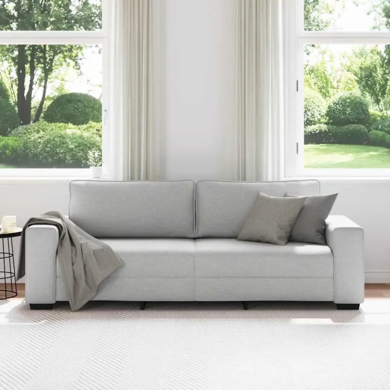 Trivietė sofa, debesų pilka, 220x77x82 cm, audinys