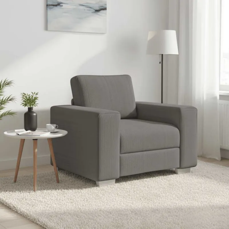 Sofa-kėdė, šviesiai pilka, 100x77x82 cm, velvetas, audinys