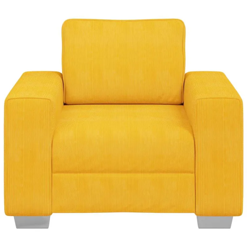 Sofa-kėdė, šviesiai geltona, 100x77x82 cm, velvetas, audinys
