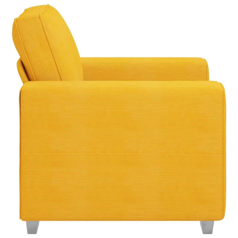 Sofa-kėdė, šviesiai geltona, 100x77x82 cm, velvetas, audinys